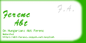 ferenc abt business card